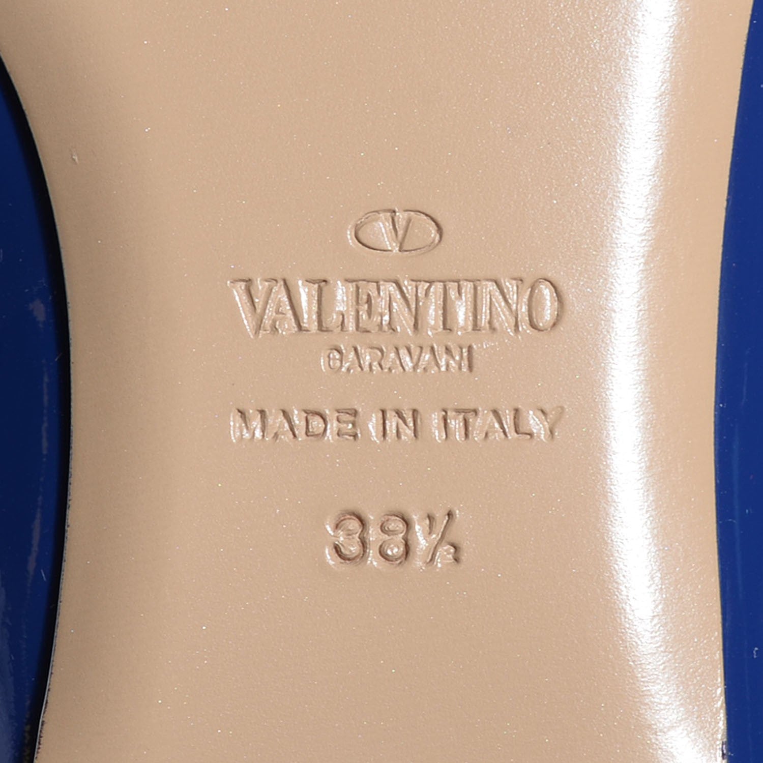 Valentino Garavani Patent Nappa Rockstud Ballerina Flats 38.5 Blue China Poudre 6 of 7