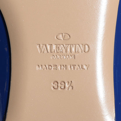 Valentino Garavani Patent Nappa Rockstud Ballerina Flats 38.5 Blue China Poudre 6 of 7