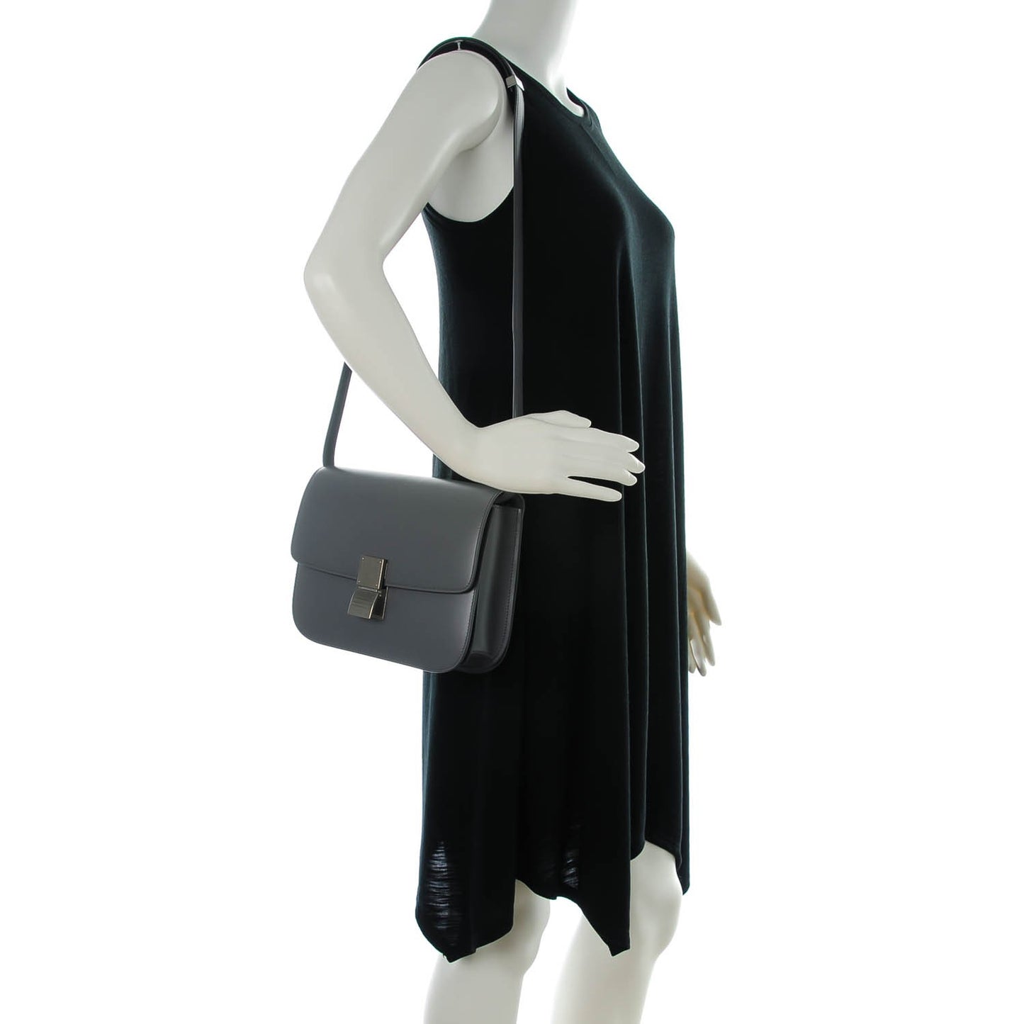 Smooth Calfskin Medium Classic Box Flap Bag Storm