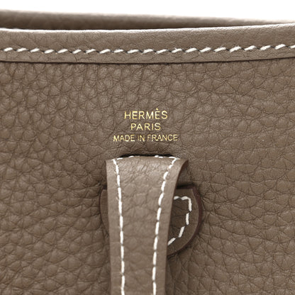 Hermes Taurillon Clemence Amazone Evelyne TPM Etoupe Bleu Indigo 7 of 11