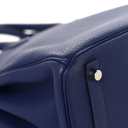 Hermes Togo Swift Officier Birkin 30 Bleu Encre Rouge H 11 of 13