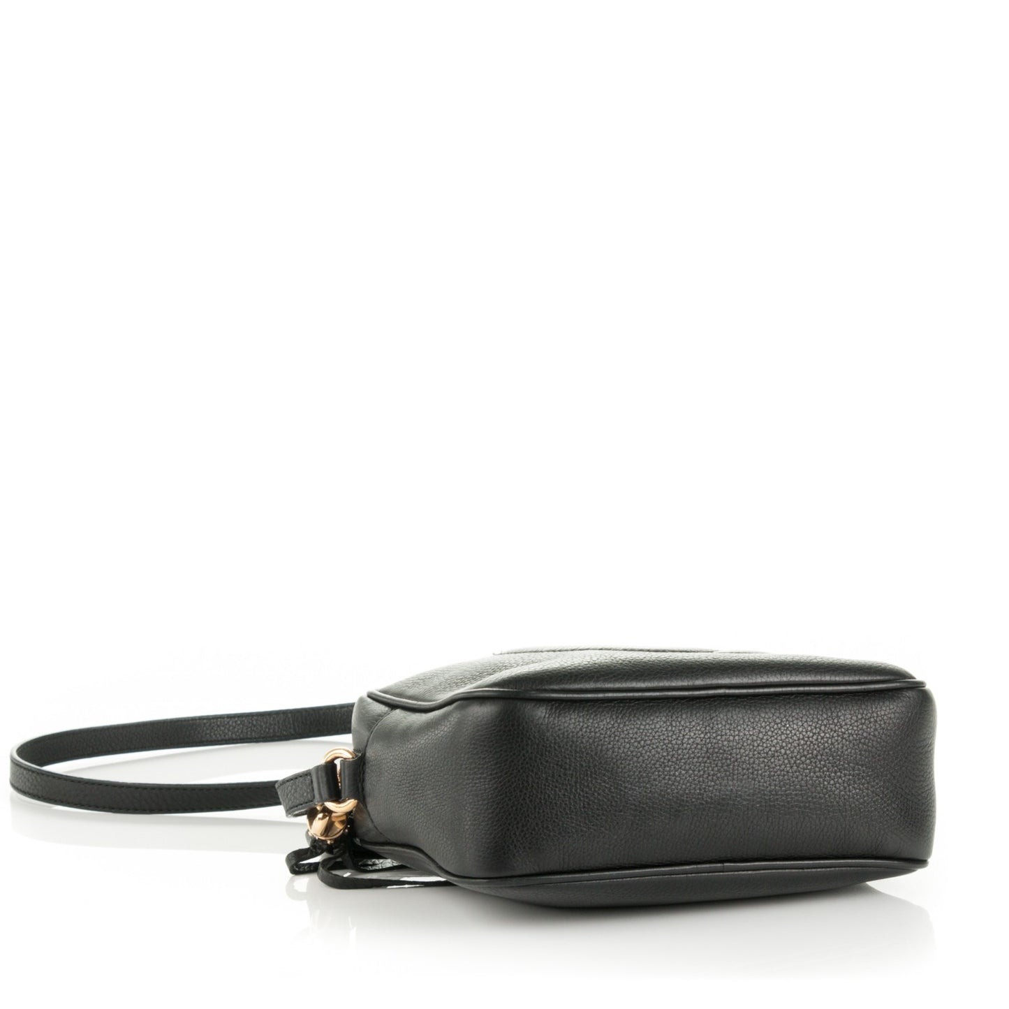 Pebbled Calfskin Small Soho Disco Bag Black