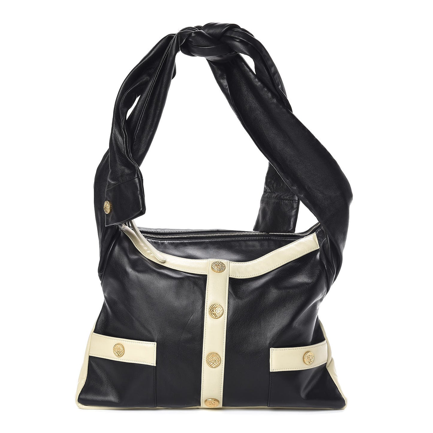 Lambskin Small Girl Bag Black Beige