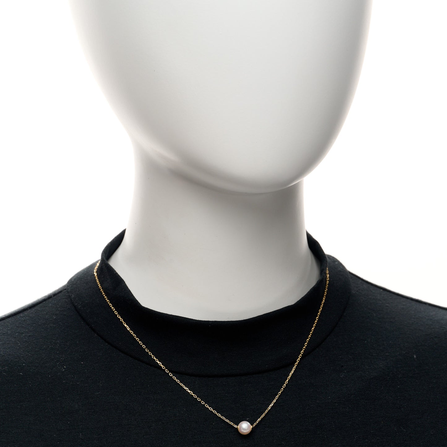 18K Yellow Gold Akoya Cultured Pearl 7mm Single Pendant Necklace