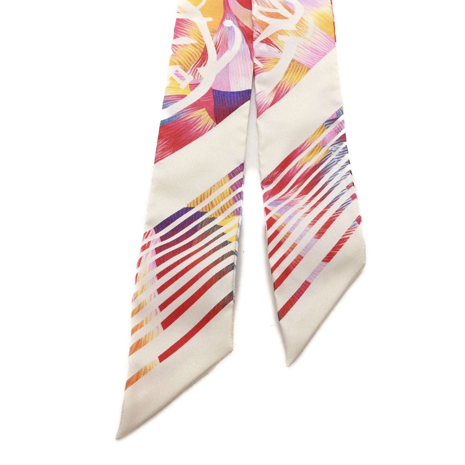 Hermes Silk Ex-Libris Marble Twilly Rose White Bleu 2 of 3