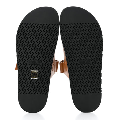 Hermes Calfskin Mens Chypre Sandals 44.5 Naturel 5 of 9