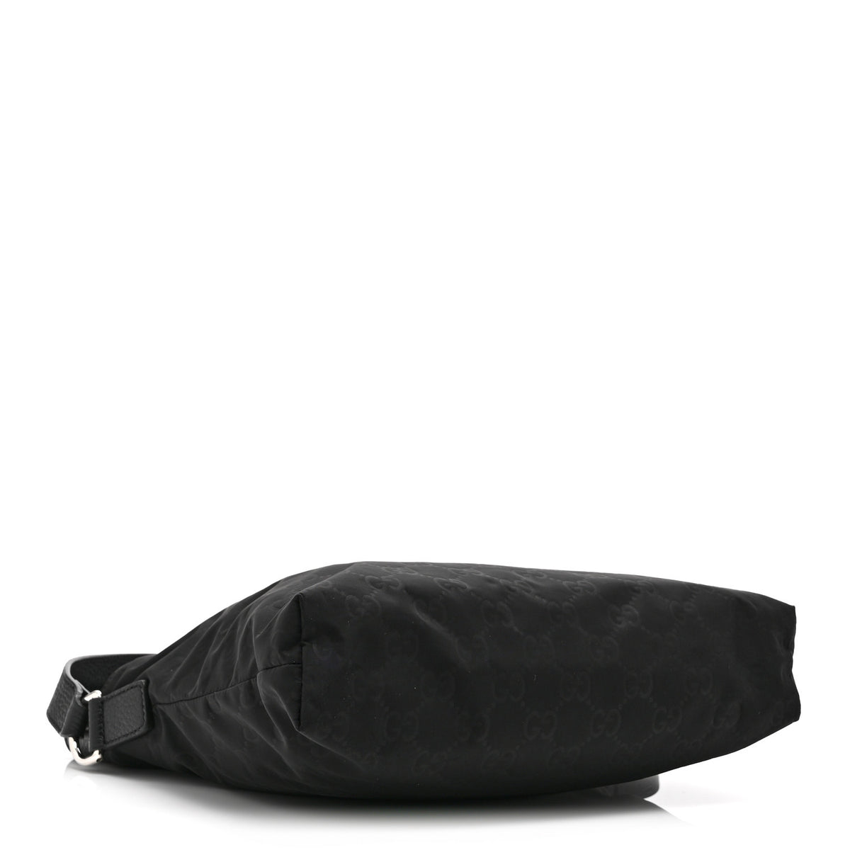 Nylon Monogram Dollar Calfskin Flat Messenger Bag Black