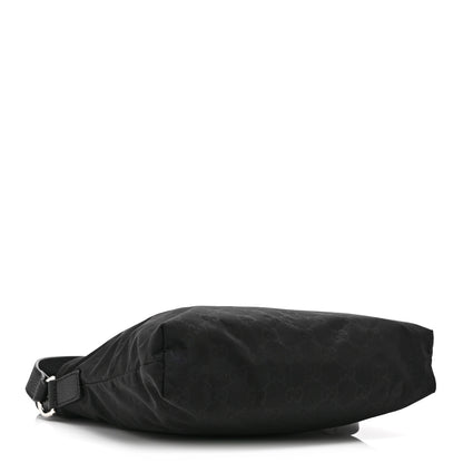 Gucci Nylon Monogram Dollar Calfskin Flat Messenger Bag Black 4 of 11