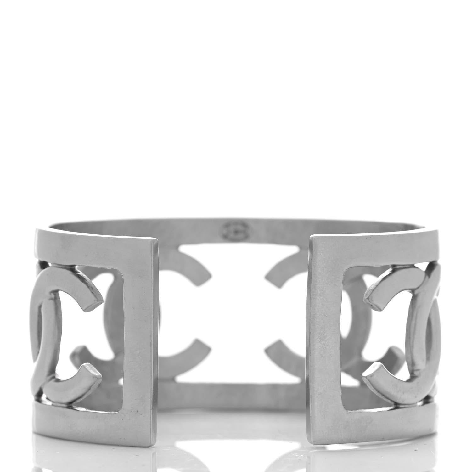 Chanel Metal CC Cuff Silver 3 of 4