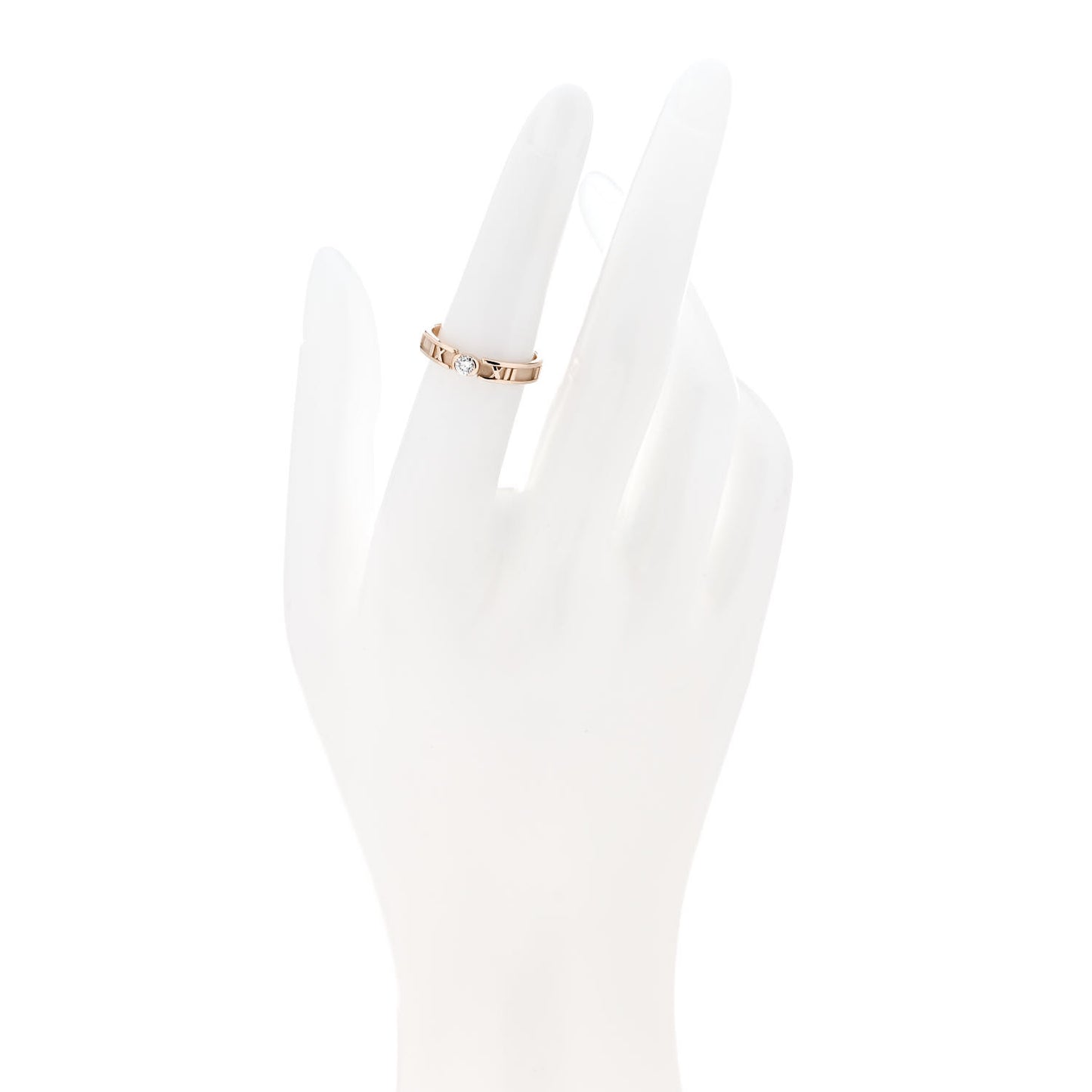 18K Rose Gold Diamond Narrow Atlas Closed Ring 52 6