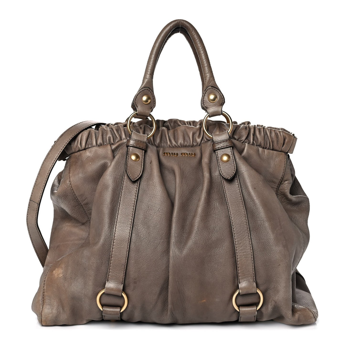 Vitello Lux Gathered Tote Juta