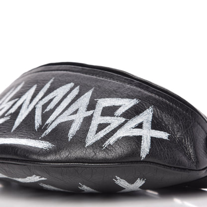 Balenciaga Agneau Arena Graffiti All Over XS Souvenir Belt Bag Black White 7 of 9