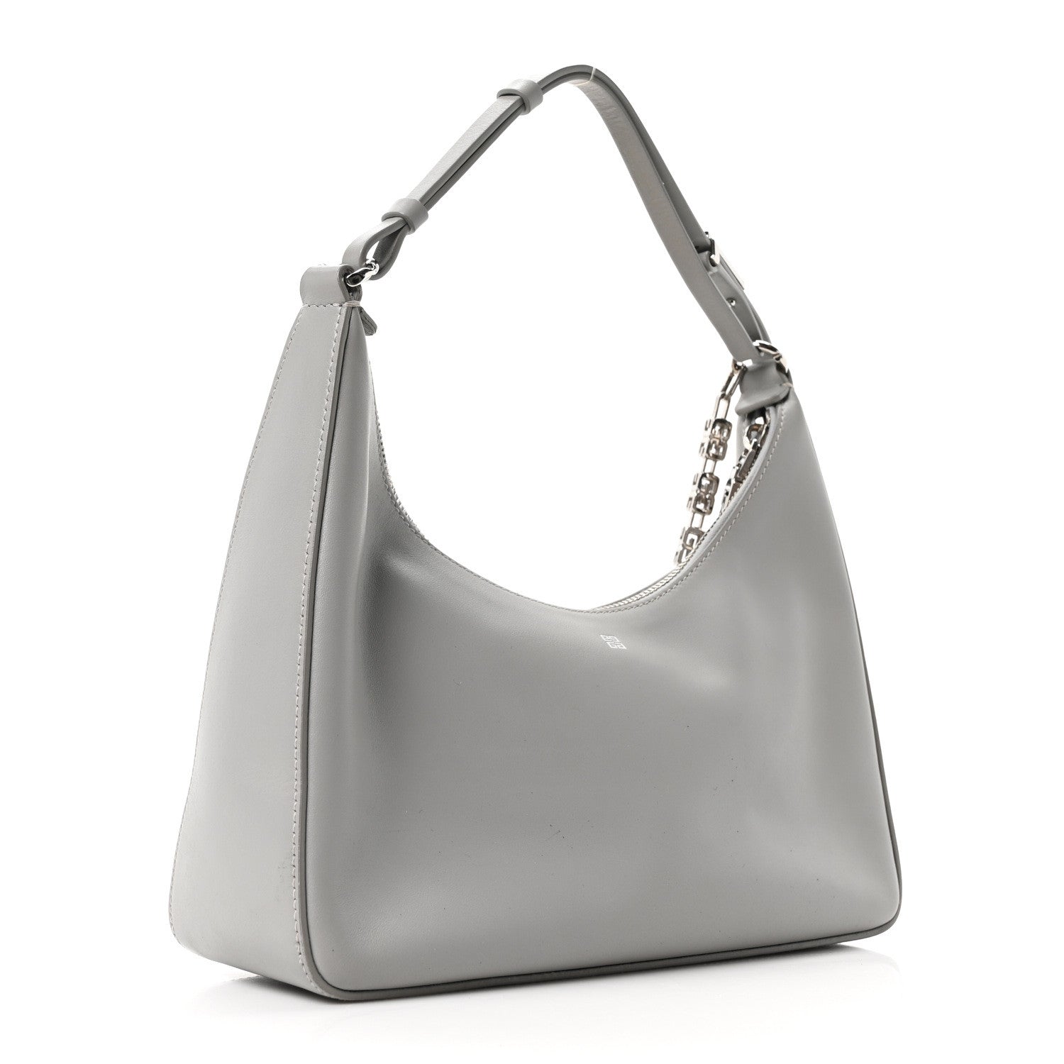 Givenchy Smooth Calfskin Small Moon Cut Out Shoulder Bag Grey 4 of 19