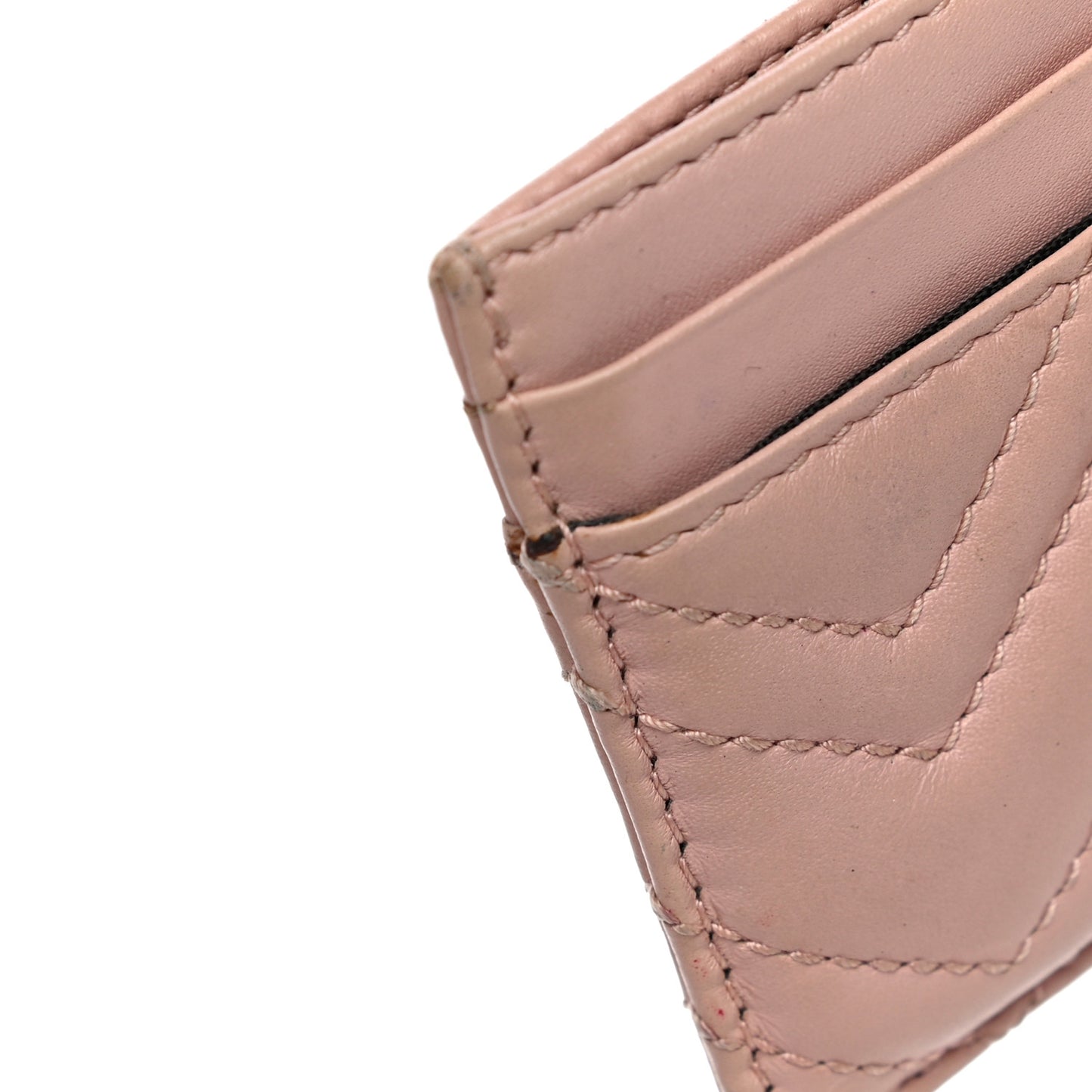 Calfskin Matelasse GG Marmont Card Holder Perfect Pink