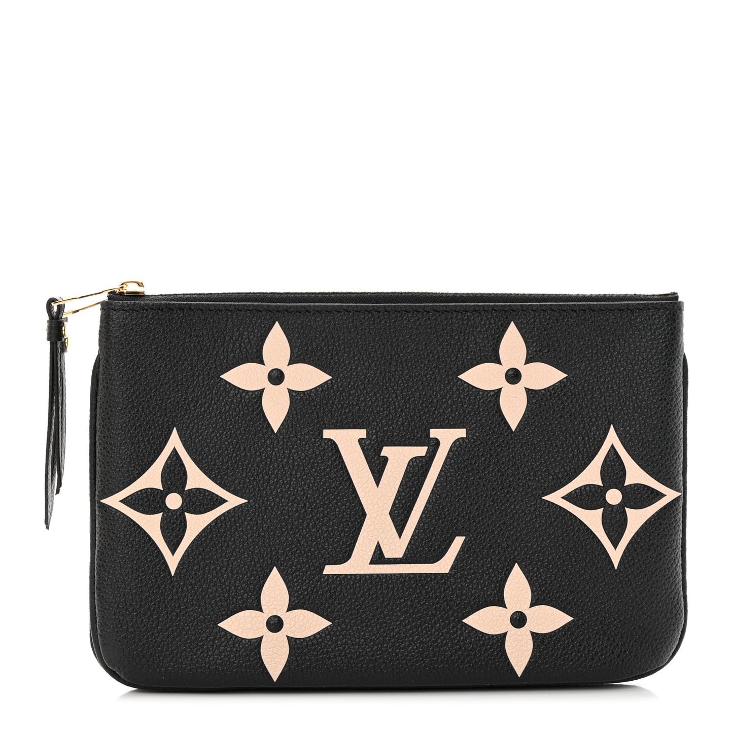 Empreinte Monogram Giant Double Zip Pochette Black Cream