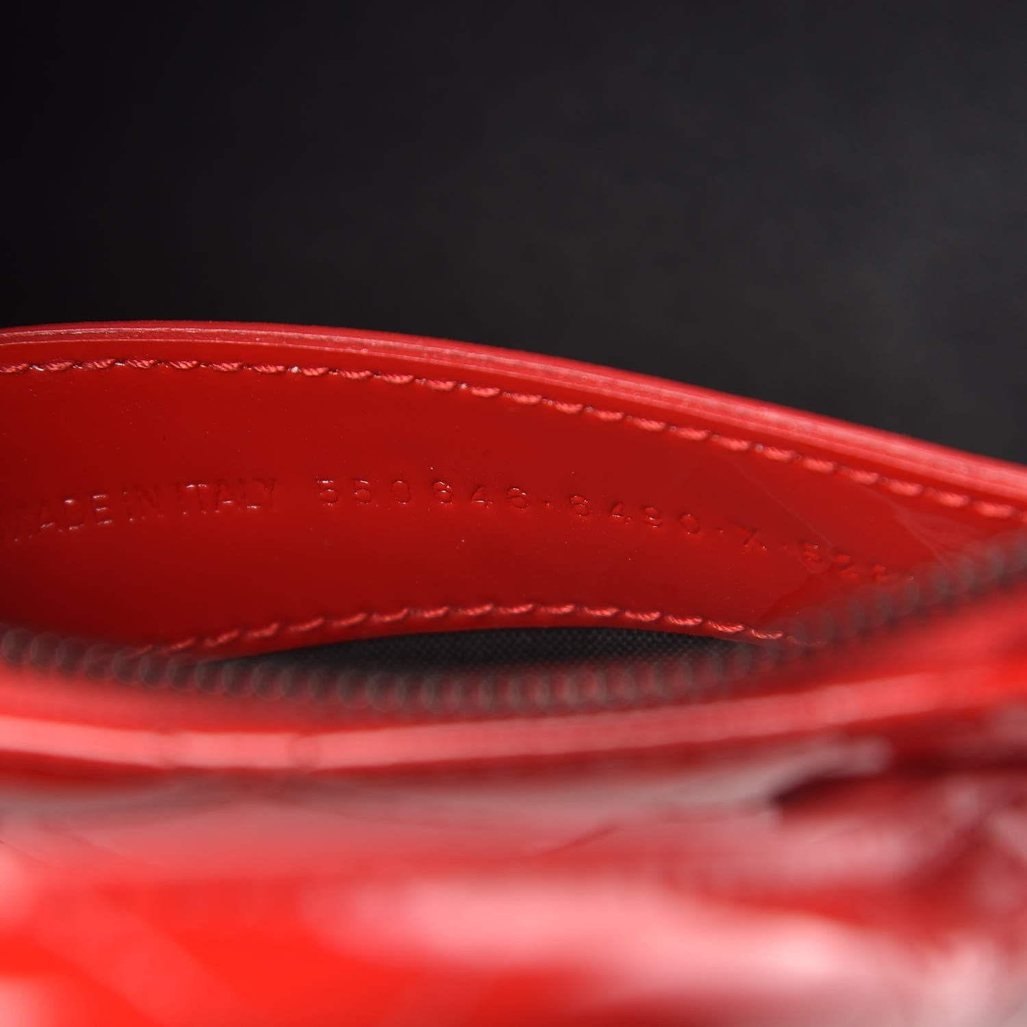 Balenciaga Patent Quilted XXS Ville Top Handle Bag Red 9 of 12
