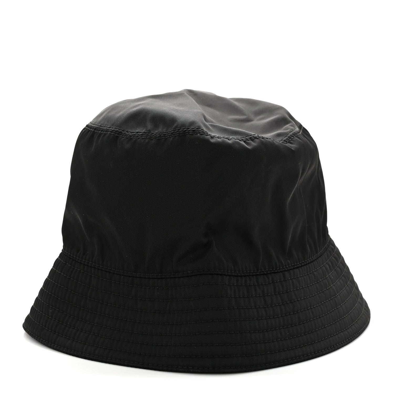 Prada Re-Nylon Metal Triangle Logo Womens Bucket Hat M Black 3 of 7