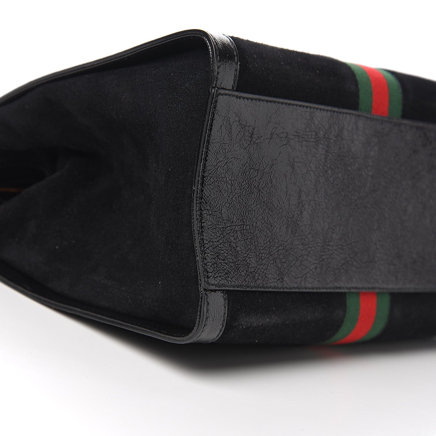 Gucci Suede Patent GG Web Medium Ophidia Tote Bag Black 7 of 9