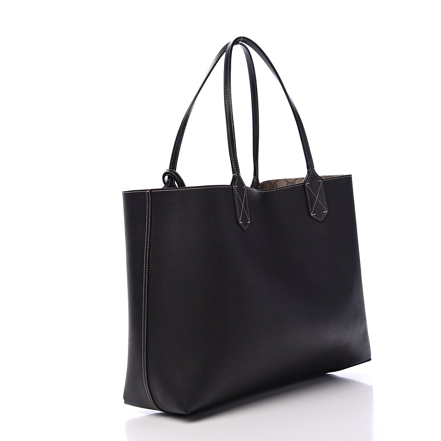 Gucci Calfskin GG Supreme Monogram Medium Reversible Tote Black 4 of 16