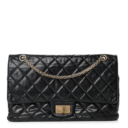 Chanel Glazed Aged Calfskin Quilted 2.55 Reissue 227 Flap Black 1 of 5