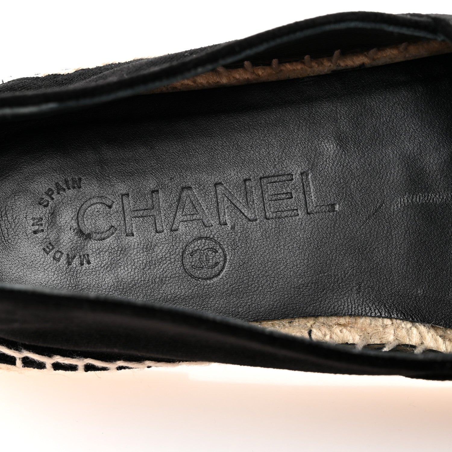 Chanel Velvet Logo Espadrilles 37 Black 8 of 9