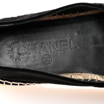 Chanel Velvet Logo Espadrilles 37 Black 8 of 9