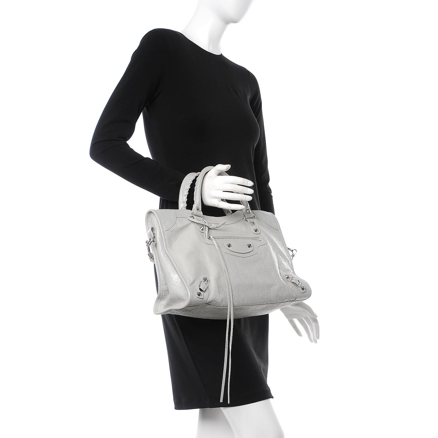 Agneau Classic Silver Hardware City Gris Nuage