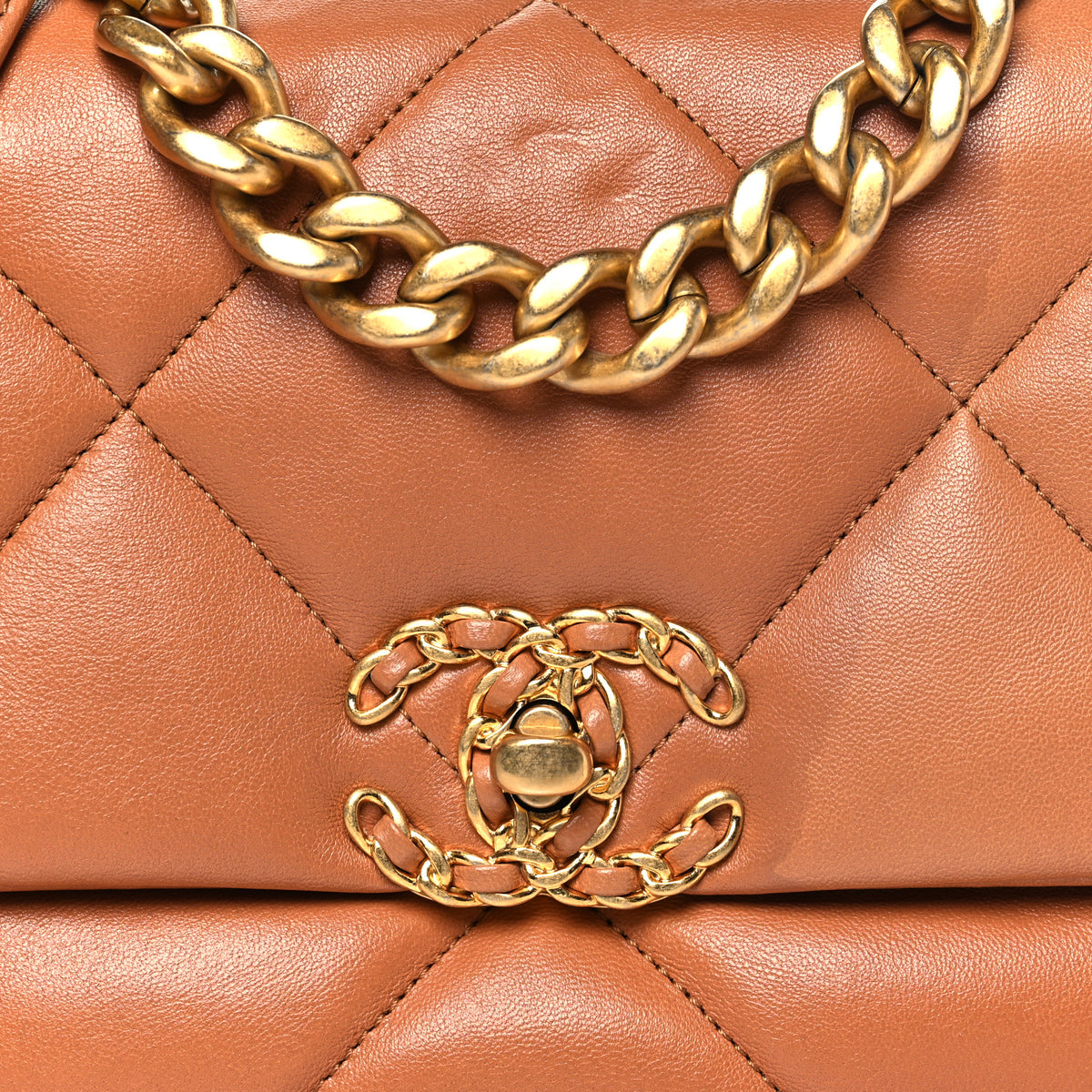 Chanel Lambskin Quilted Medium Chanel 19 Flap Brown 8 of 14