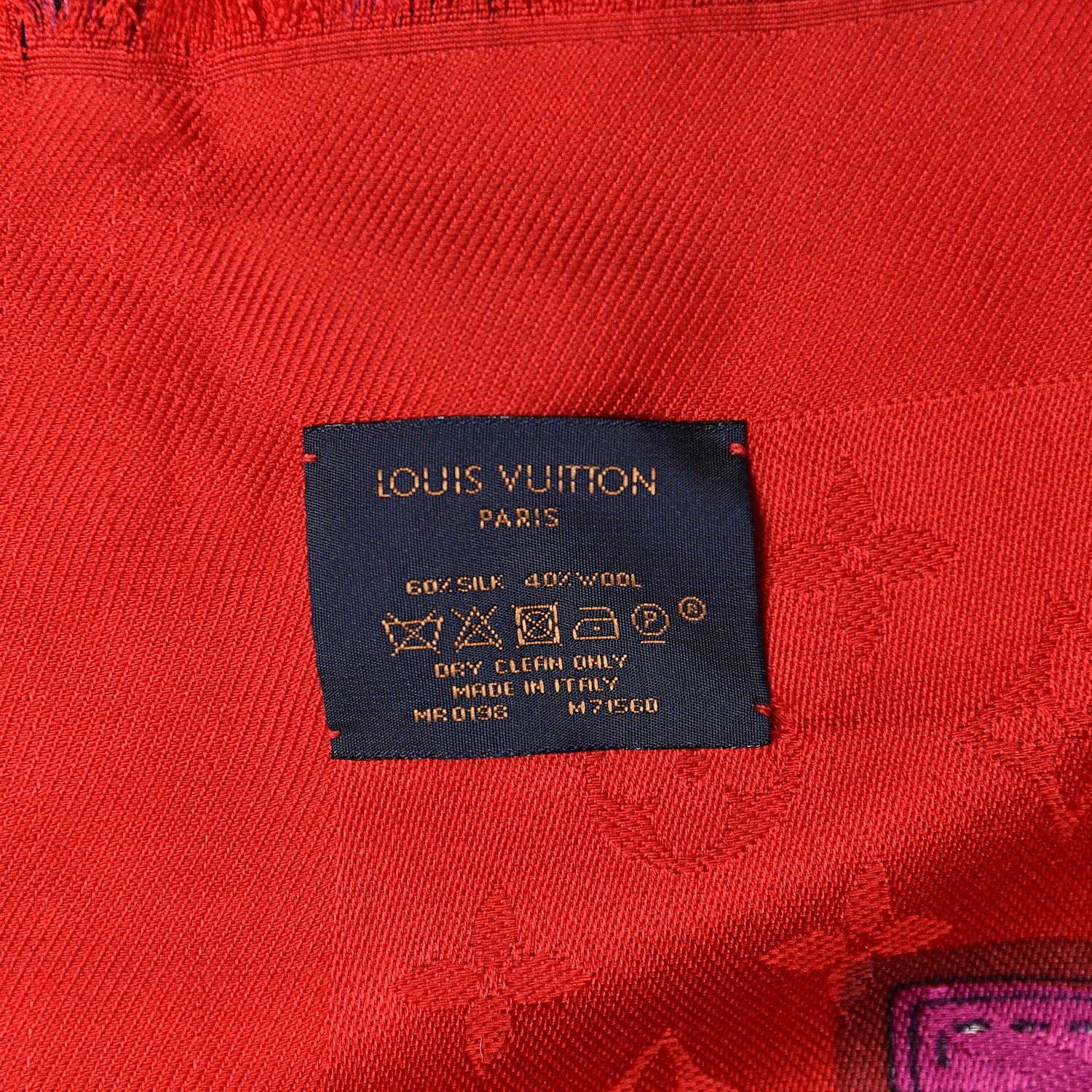 Louis Vuitton Silk Monogram All That's Straps Scarf Shawl Rouge 3 of 7