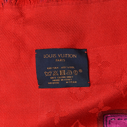 Louis Vuitton Silk Monogram All That's Straps Scarf Shawl Rouge 3 of 7