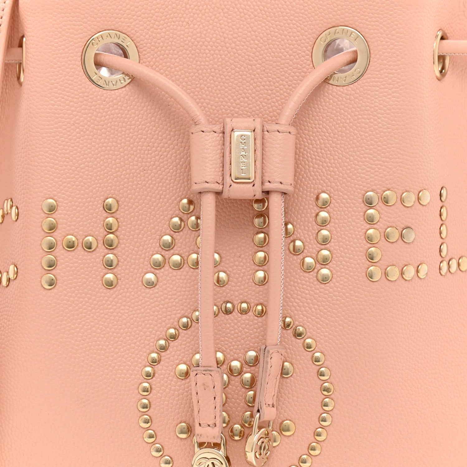 Chanel Caviar Deauville Drawstring Bucket Bag Light Pink 8 of 10