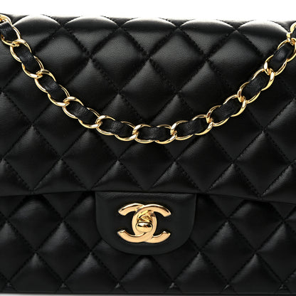 Chanel Lambskin Quilted Medium Double Flap Black 8 of 10