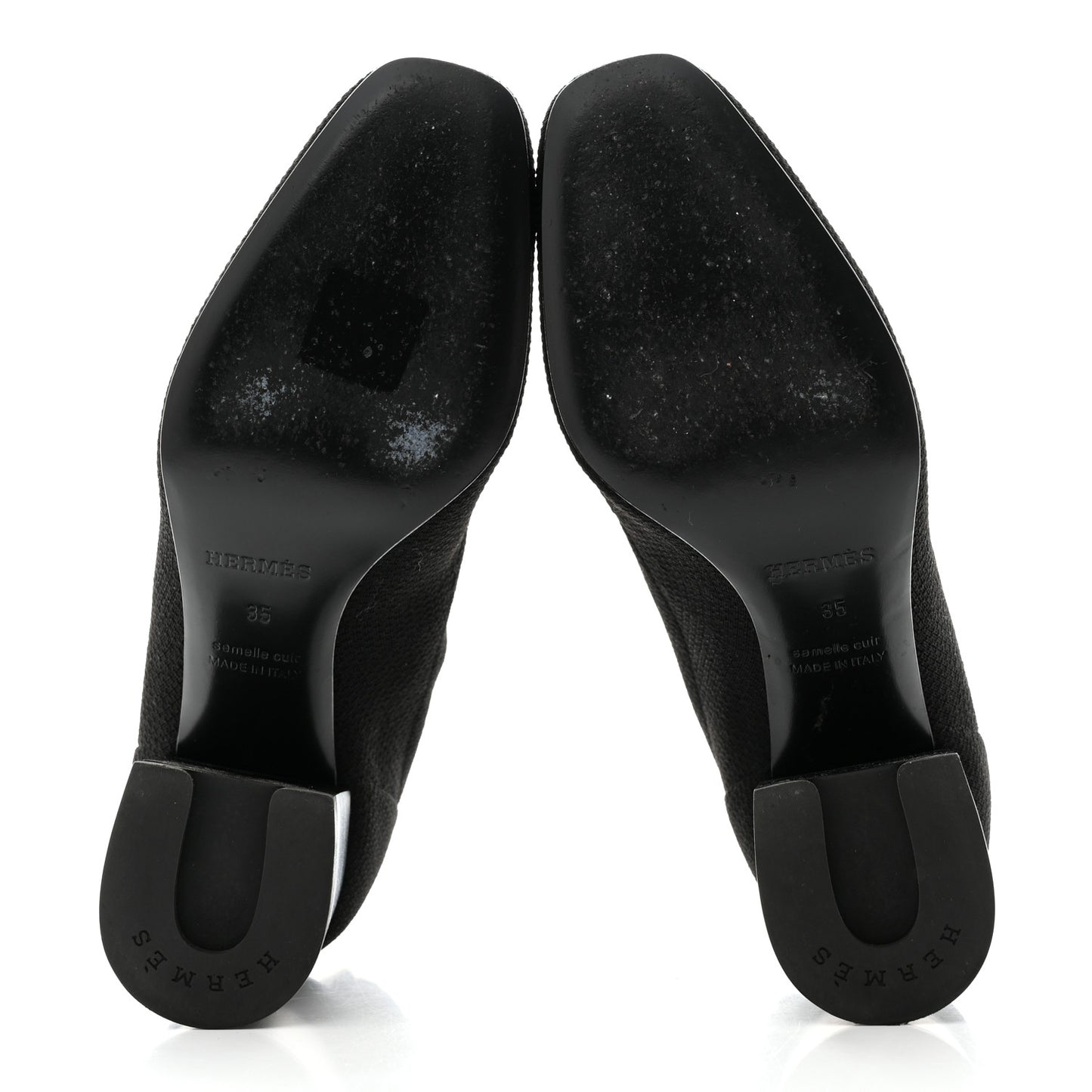 Knit Calfskin Volver 60 Ankle Boots 35 Black
