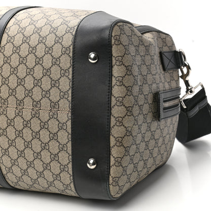 Gucci GG Supreme Monogram Selleria Calfskin Large Duffle Beige Ebony Black 9 of 10