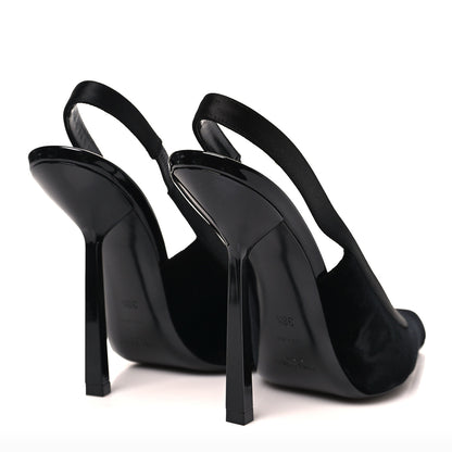 Saint Laurent Velluto Master Raso Regale Victoire 115 Slingback Pumps 38.5 5 of 10