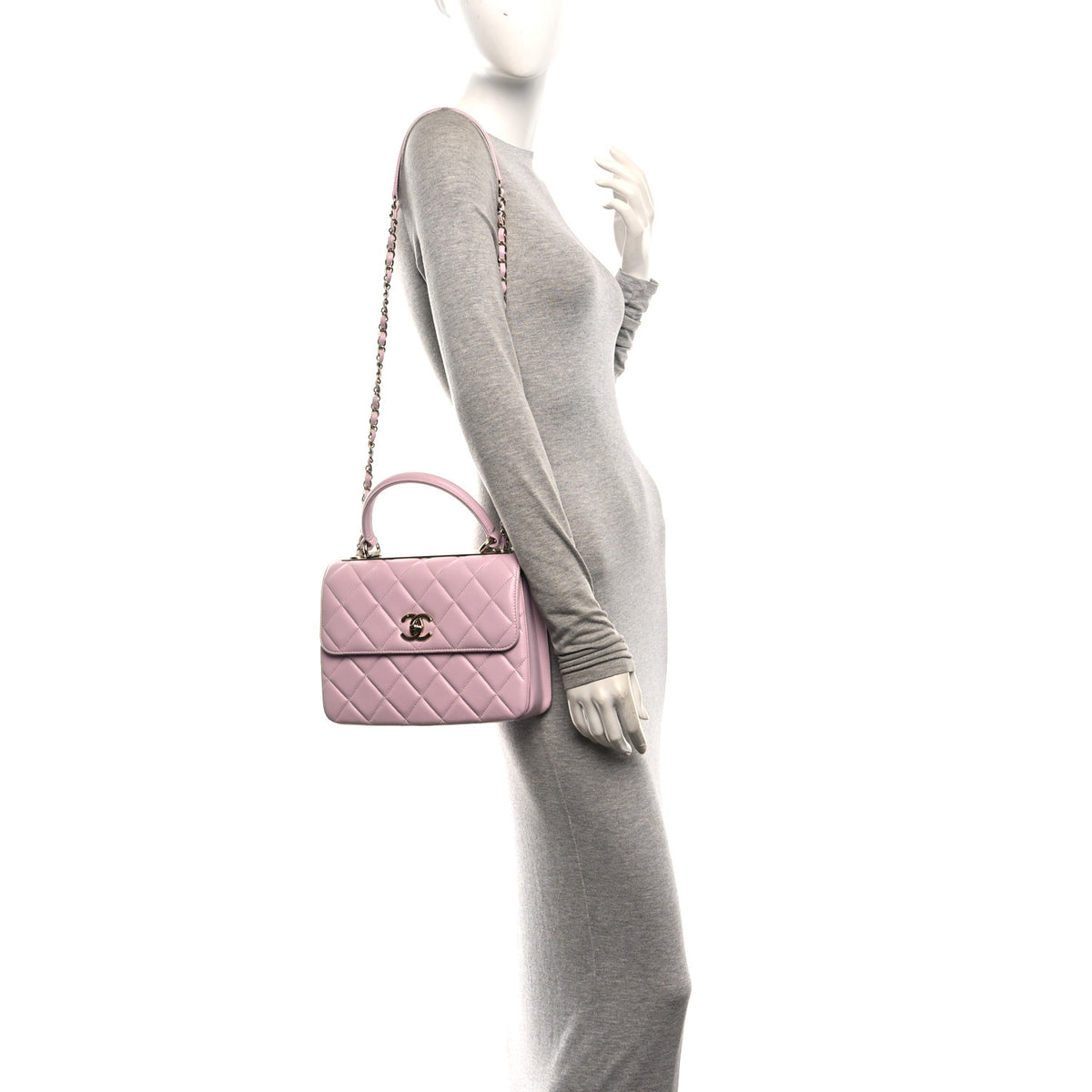Chanel Lambskin Quilted Small Trendy CC Flap Dual Handle Bag Light Pink 2 of 13