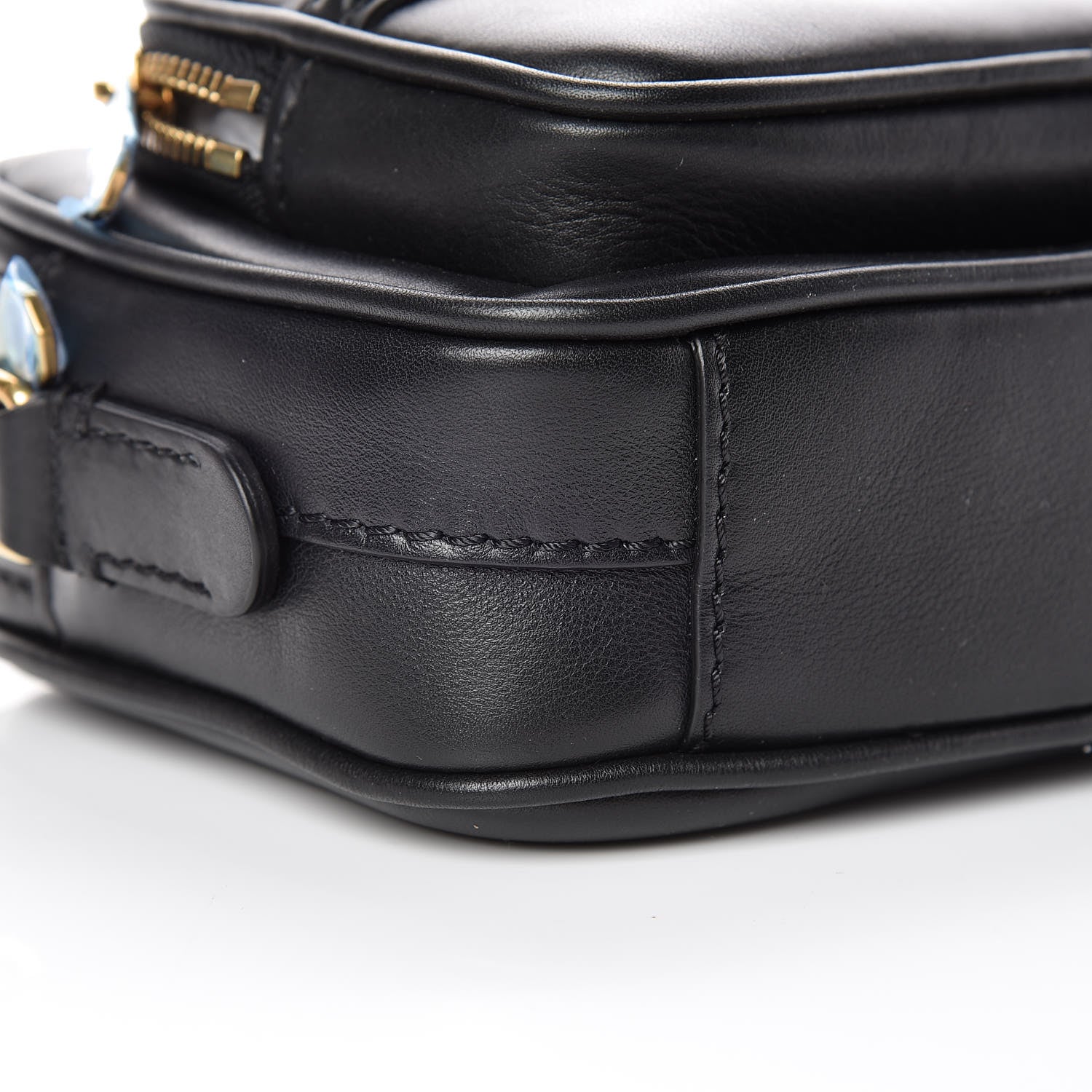 Burberry Smooth Calfskin 1983 Knight Check Link Camera Bag Black 5 of 9