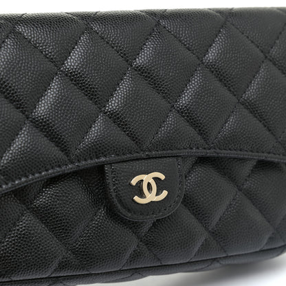 Chanel Caviar Quilted Flap Phone Holder With Chain Black 11 of 13