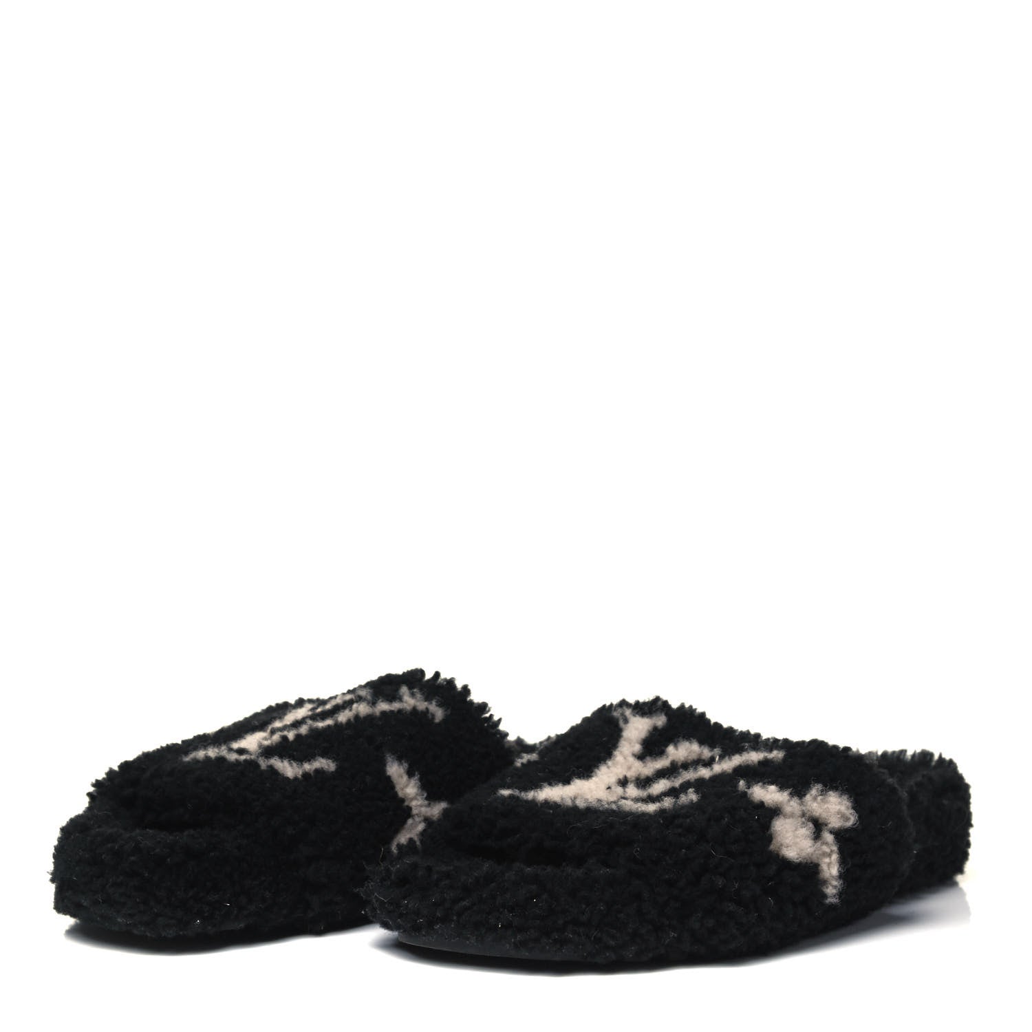 Louis Vuitton Shearling Paseo Flat Comfort Mule 37 Black 3 of 8