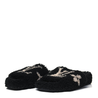 Louis Vuitton Shearling Paseo Flat Comfort Mule 37 Black 3 of 8