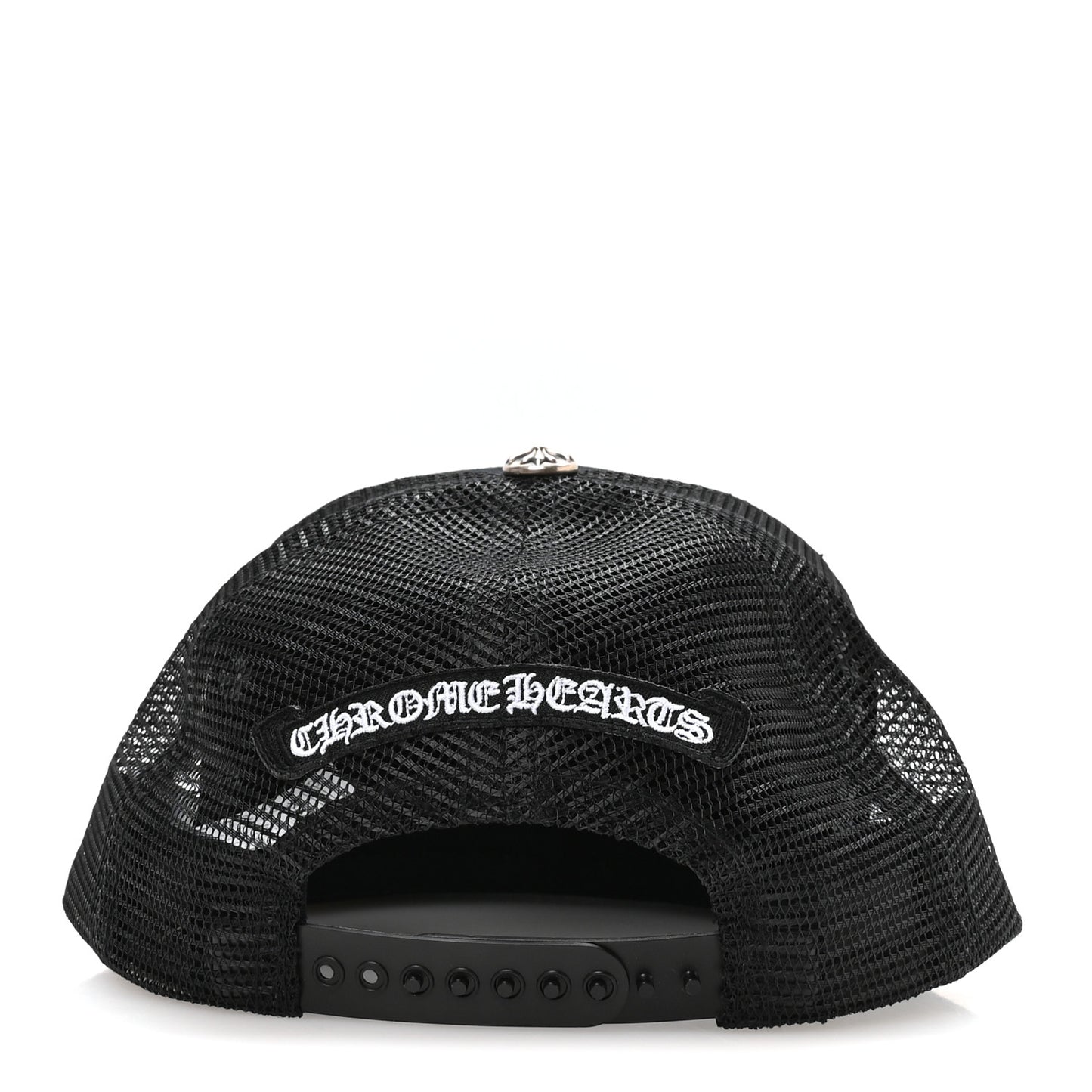 Cotton Mesh Lambskin FCK Trucker Hat Black White