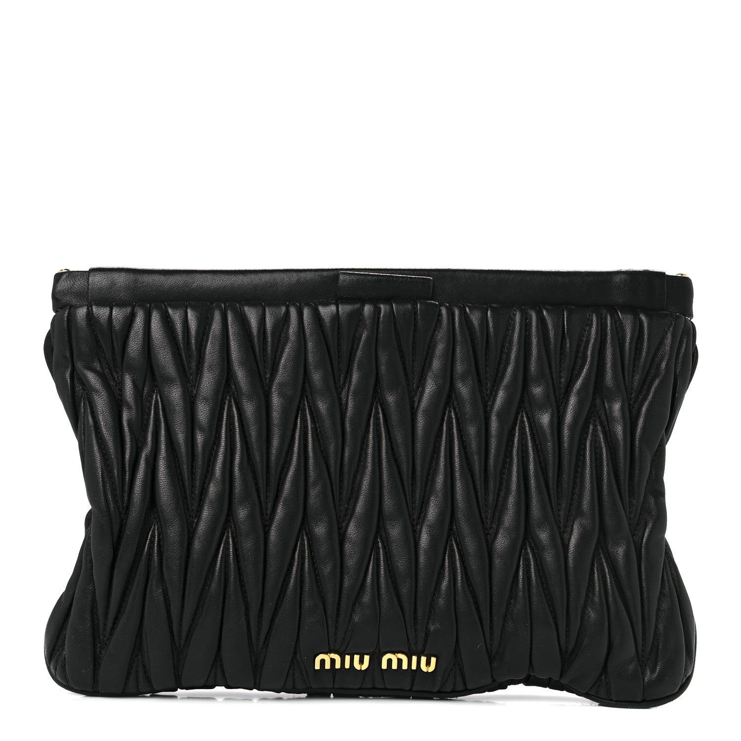 Miu Miu Nappa Matelasse Clutch Black 1 of 13