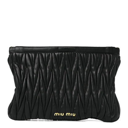 Miu Miu Nappa Matelasse Clutch Black 1 of 13
