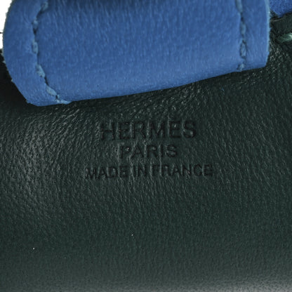 Hermes Milo Lambskin Grigri Rodeo Horse Bag Charm PM Malachite Bleu Zanzibar Lime 3 of 4