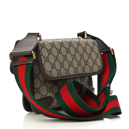 Gucci GG Supreme Monogram Web Small Neo Vintage Double Flap Messenger Bag Beige New Acero 3 of 14