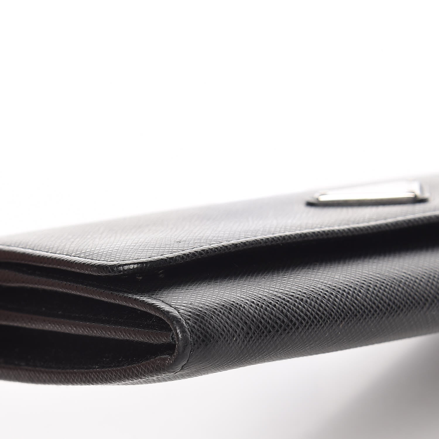 Prada Saffiano Continental Flap Wallet Black 9 of 10