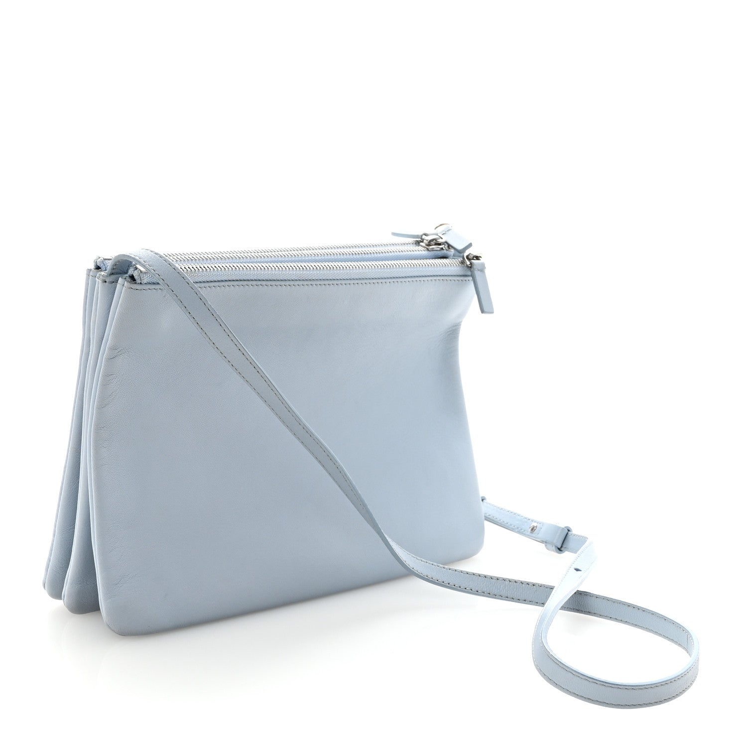 Celine Lambskin Large Trio Crossbody Bag Sky 2 of 9