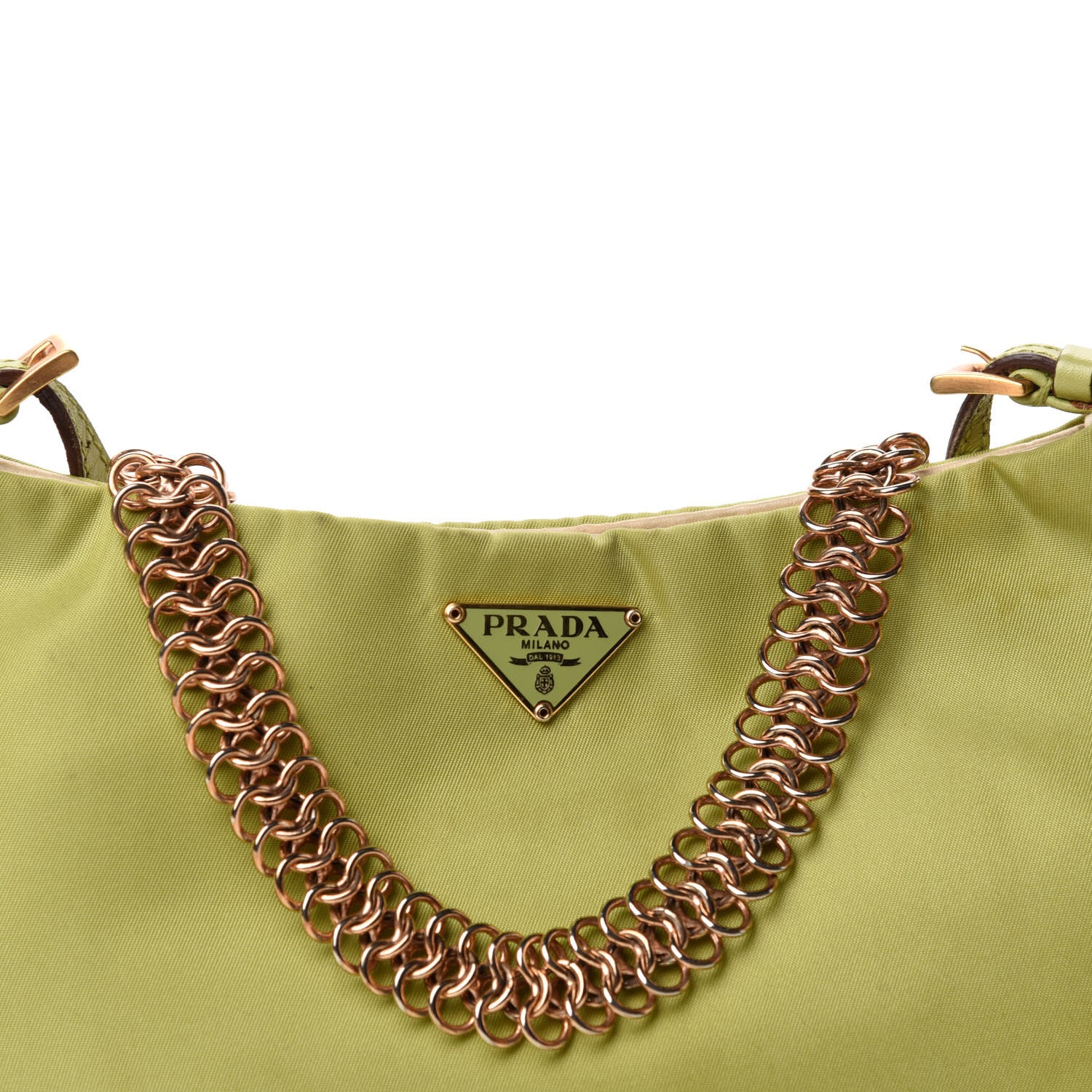 Prada Tessuto Nylon Chain Shoulder Bag Green 696042 – FASHIONPHILE