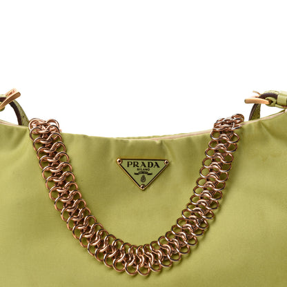 Prada Tessuto Nylon Chain Shoulder Bag Green 12 of 12
