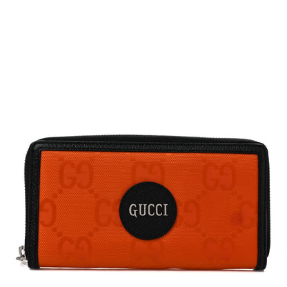 Gucci Econyl Nylon Monogram Off The Grid Zip Around Wallet Carrot Orange Black 1 of 6